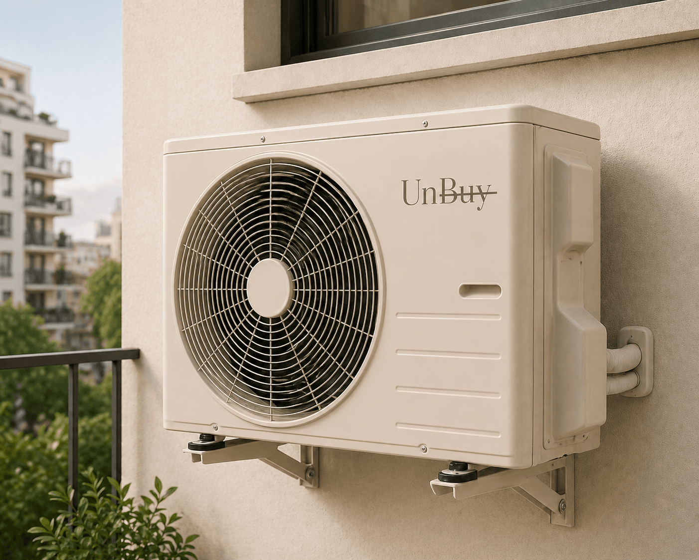 UnBuy air conditioning unit on a cream background