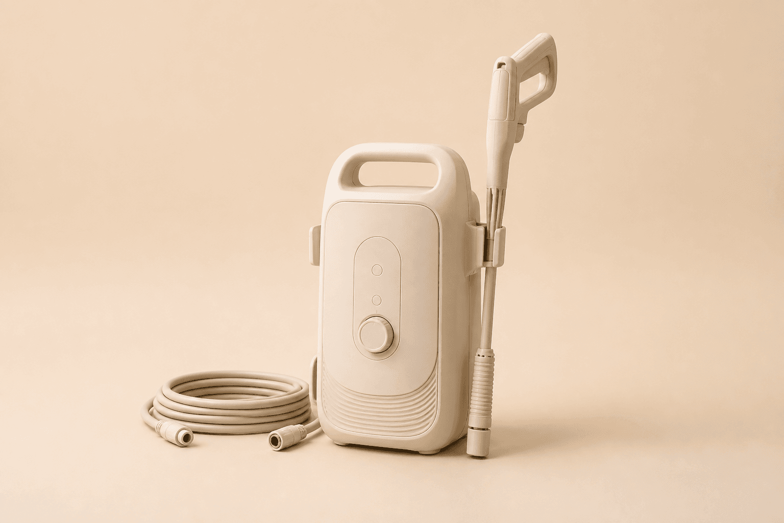 Electric pressure washer on a cream background